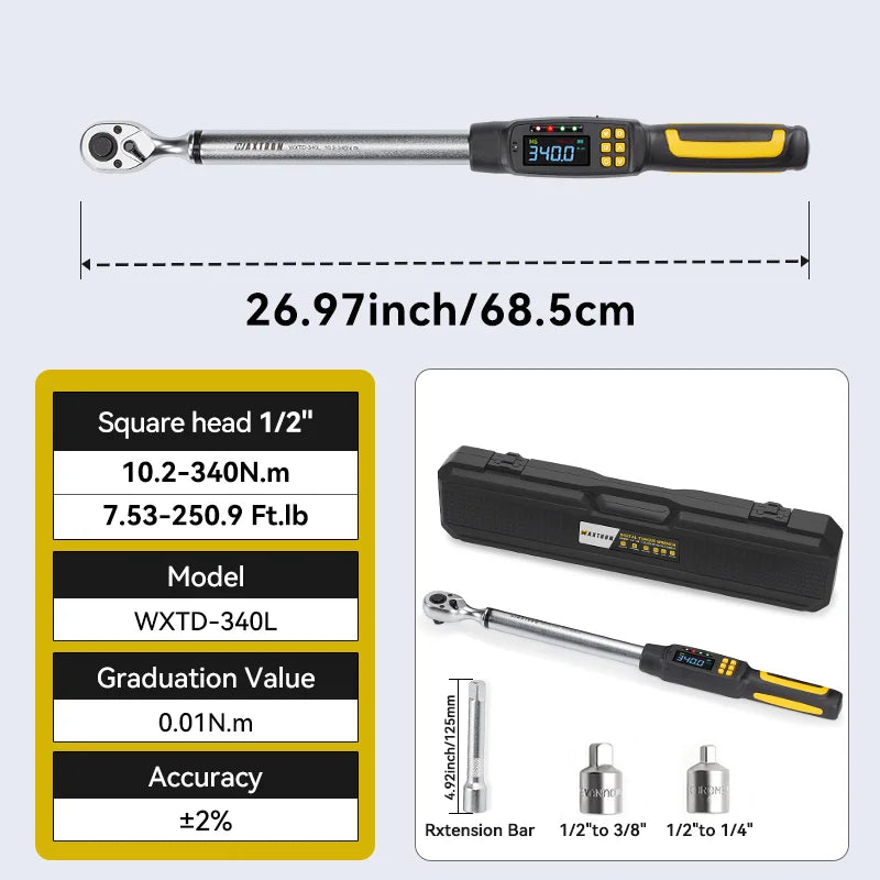 Waxtron Digital Torque Wrench With 2 Percent Accuracy