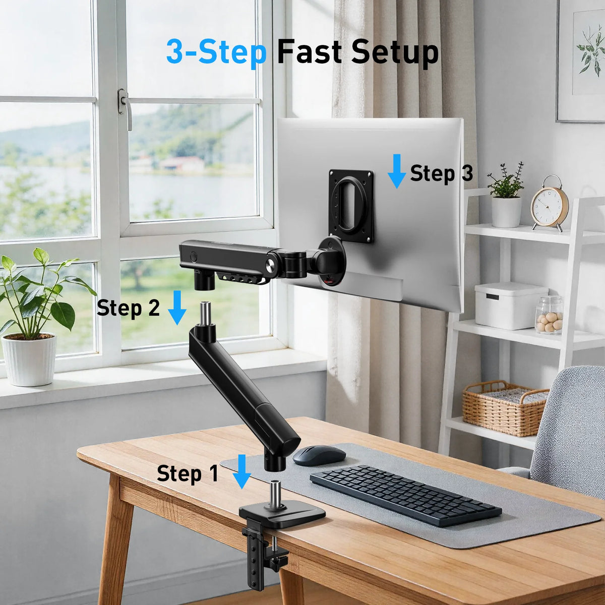 Kyspho Ergonomic Vesa Monitor Desk Mount Arm For Screens