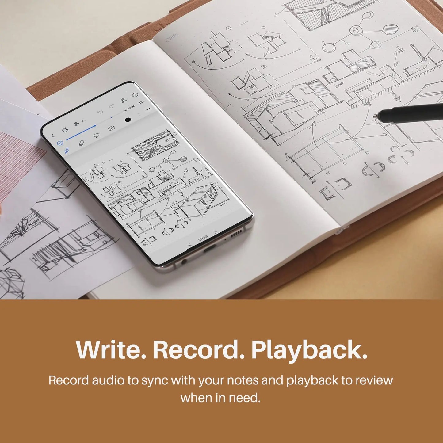 HUION Note 2-In-1 Digital Notebook With Battery-Free Pen