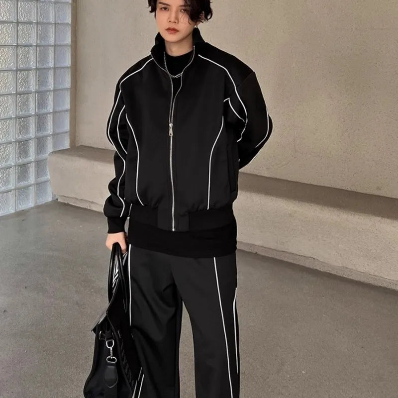 Winkeep Men S A Long Sleeve Two Piece Tracksuit Jacket And Pants