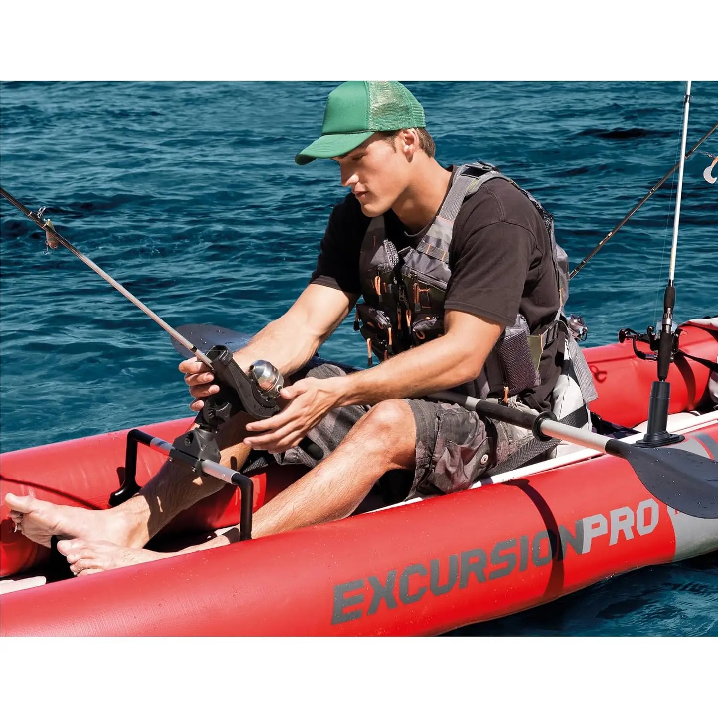Excursion Pro K2 Inflatable Kayak Set With Deluxe Paddles And Pump