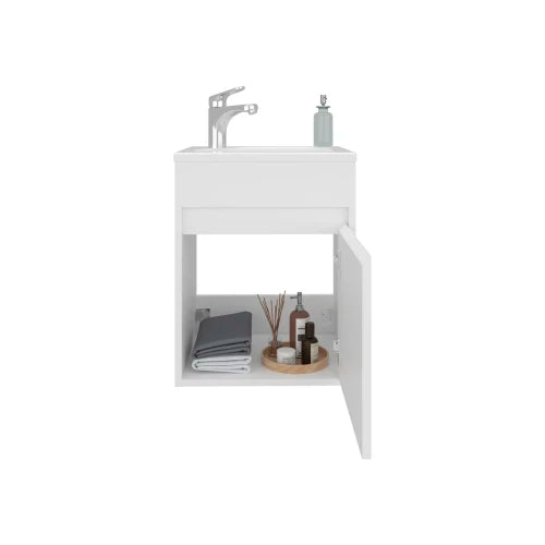 Wide Floating Wall Mounted Bathroom Vanity With Cabinet