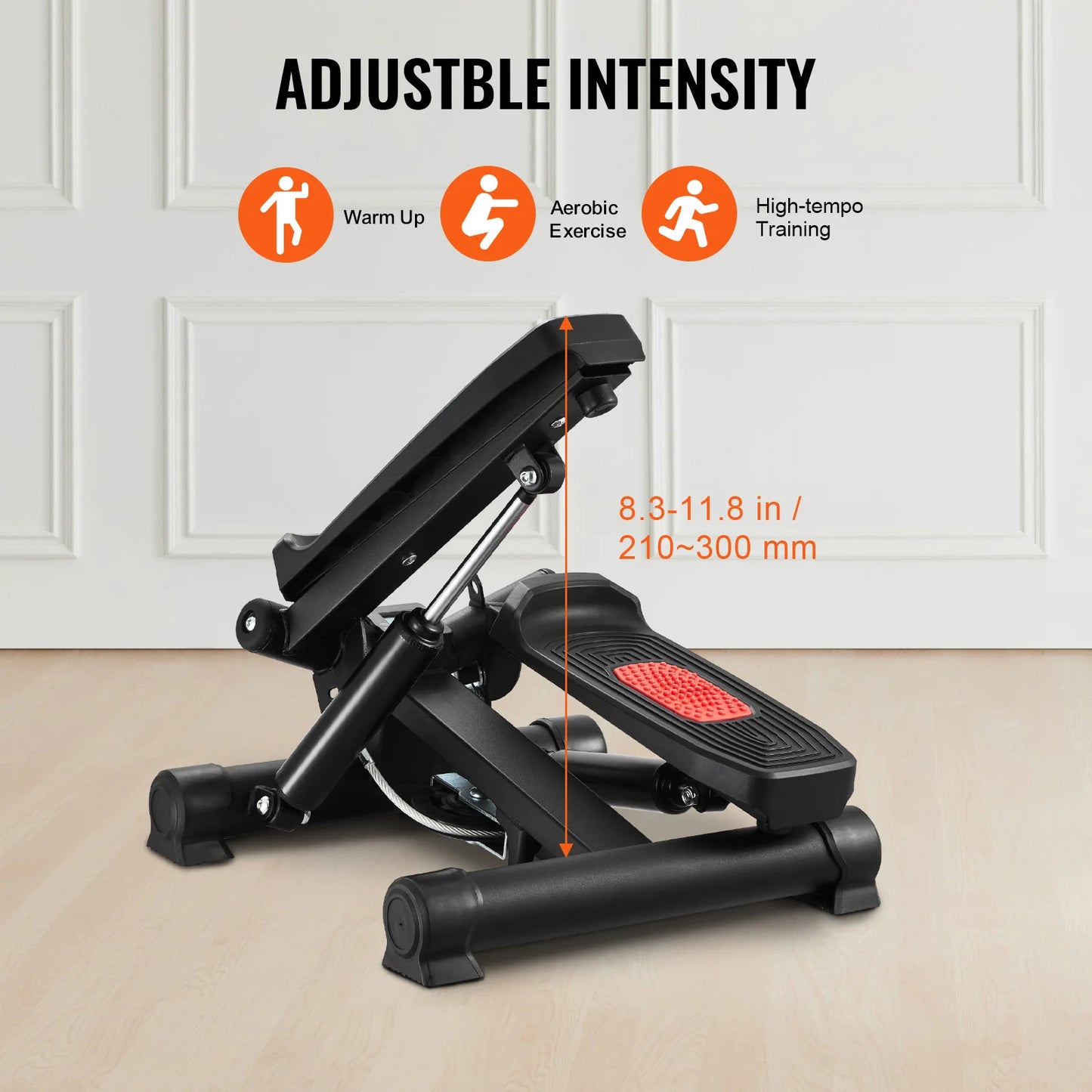 VEVOR Stair Stepper with Resistance Bands and LCD Monitor