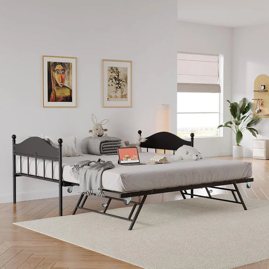 Garvee Heavy Duty Metal Platform Bed Frame With Steel Slats