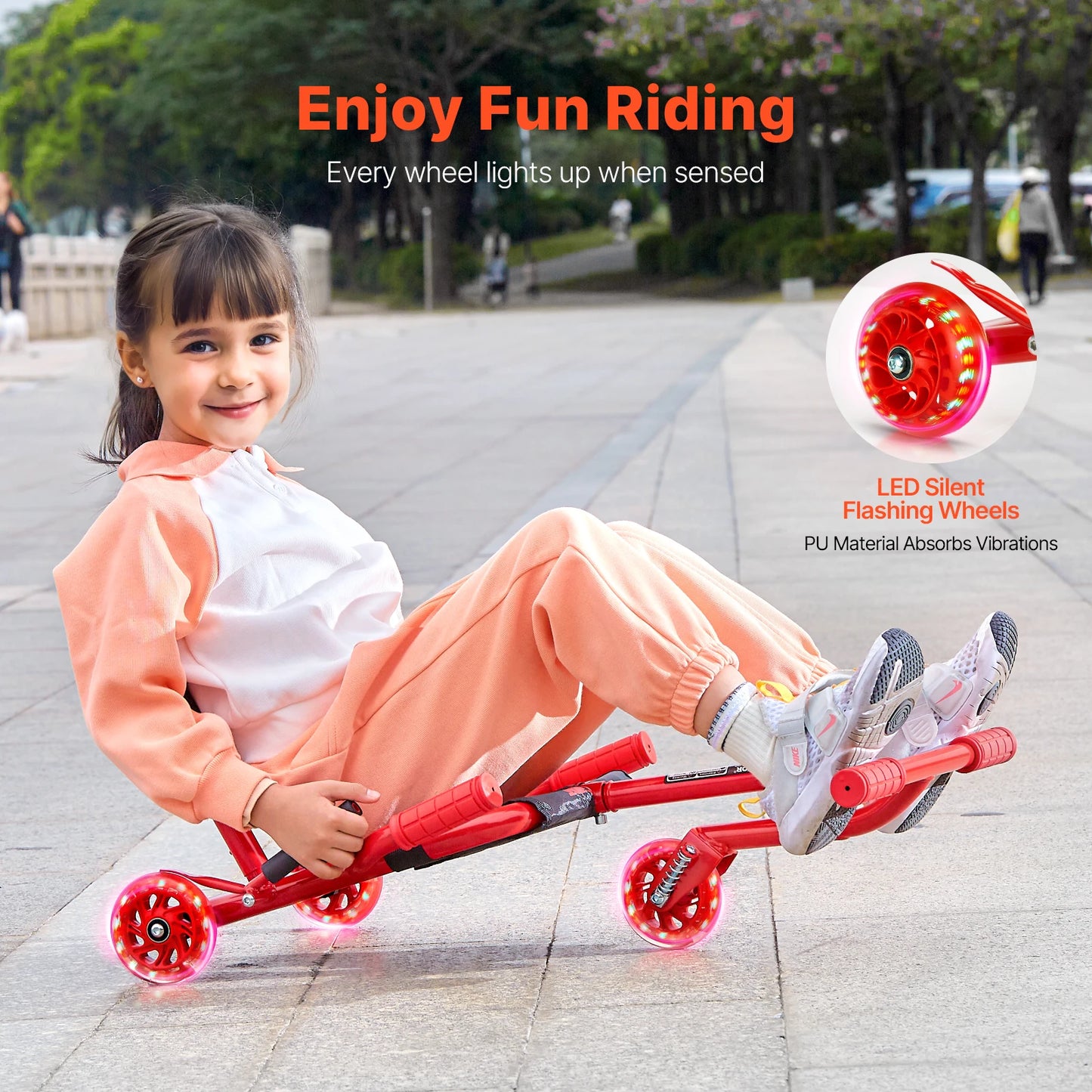 SucceBuy Kids Ride On Scooter With Zigzag Motion Drifting Fun