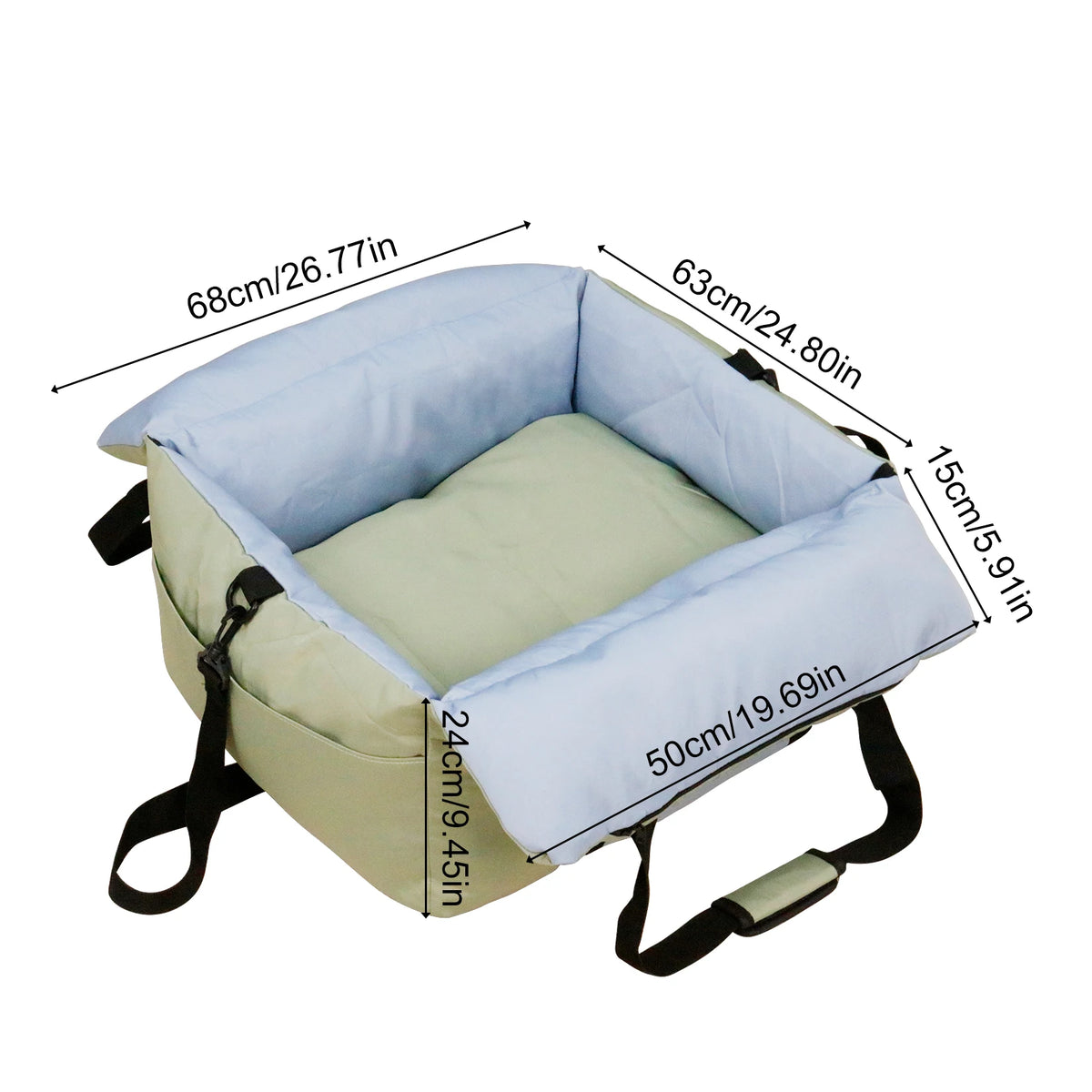 BORWART Portable Dog Booster Seat With Safety Belt And Cover