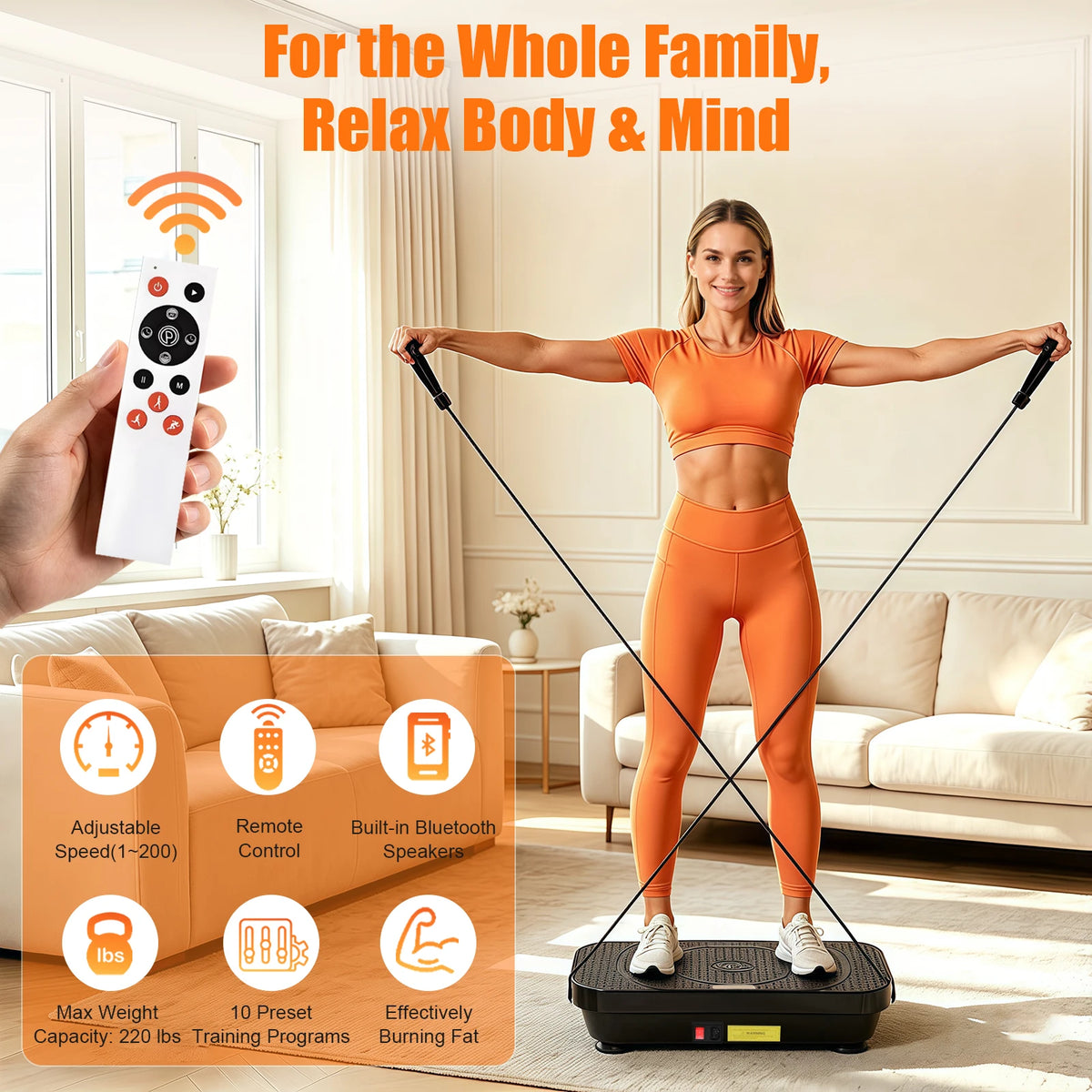 Bluetooth Vibration Plate Exercise Machine For Full Body Toning