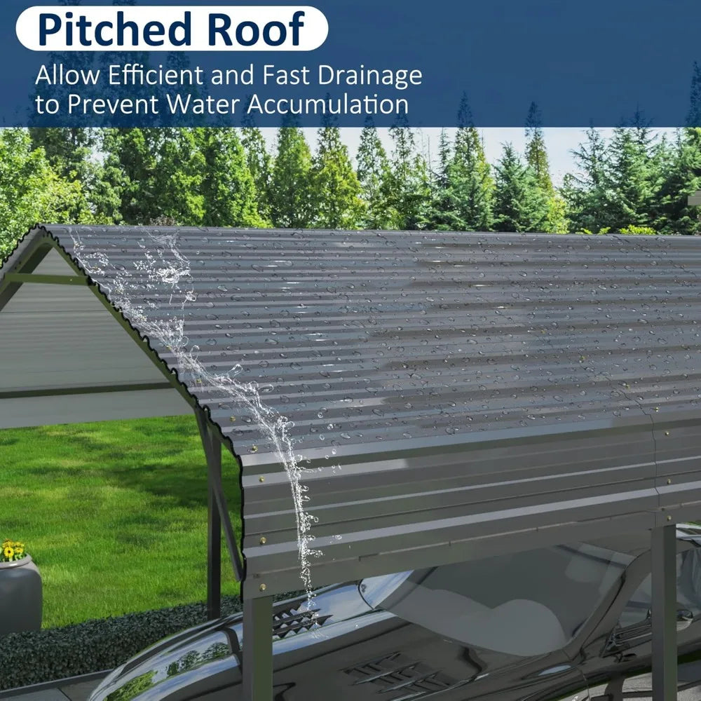 Heavy Duty Galvanized Metal Carport With Extra Base
