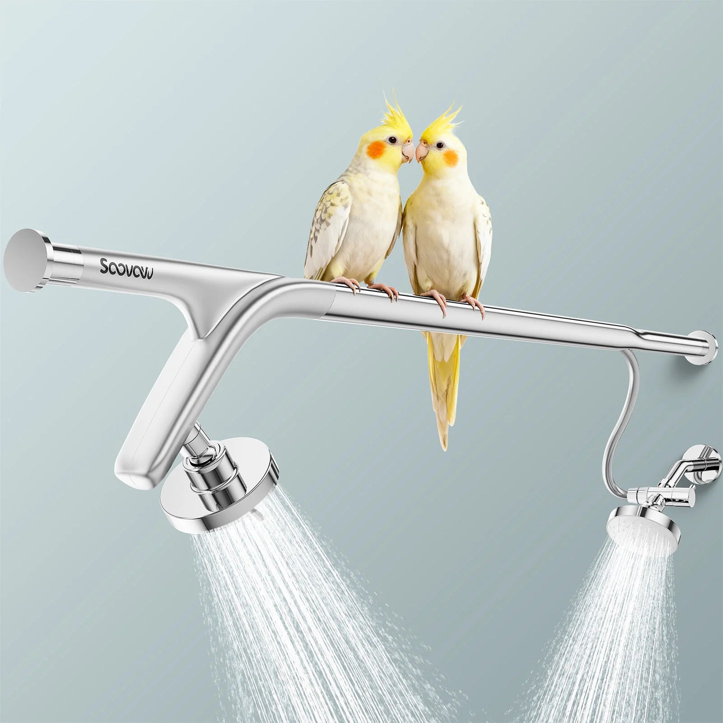 Tandem Dual Shower Head System For Couples, Two Person Showerhead
