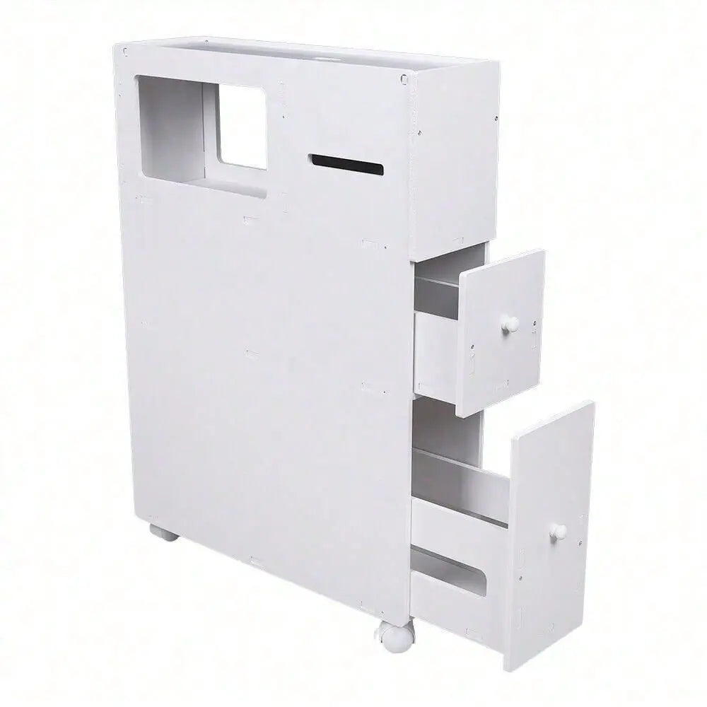 Free Standing Bathroom Floor Cabinet With Shelves And Storage