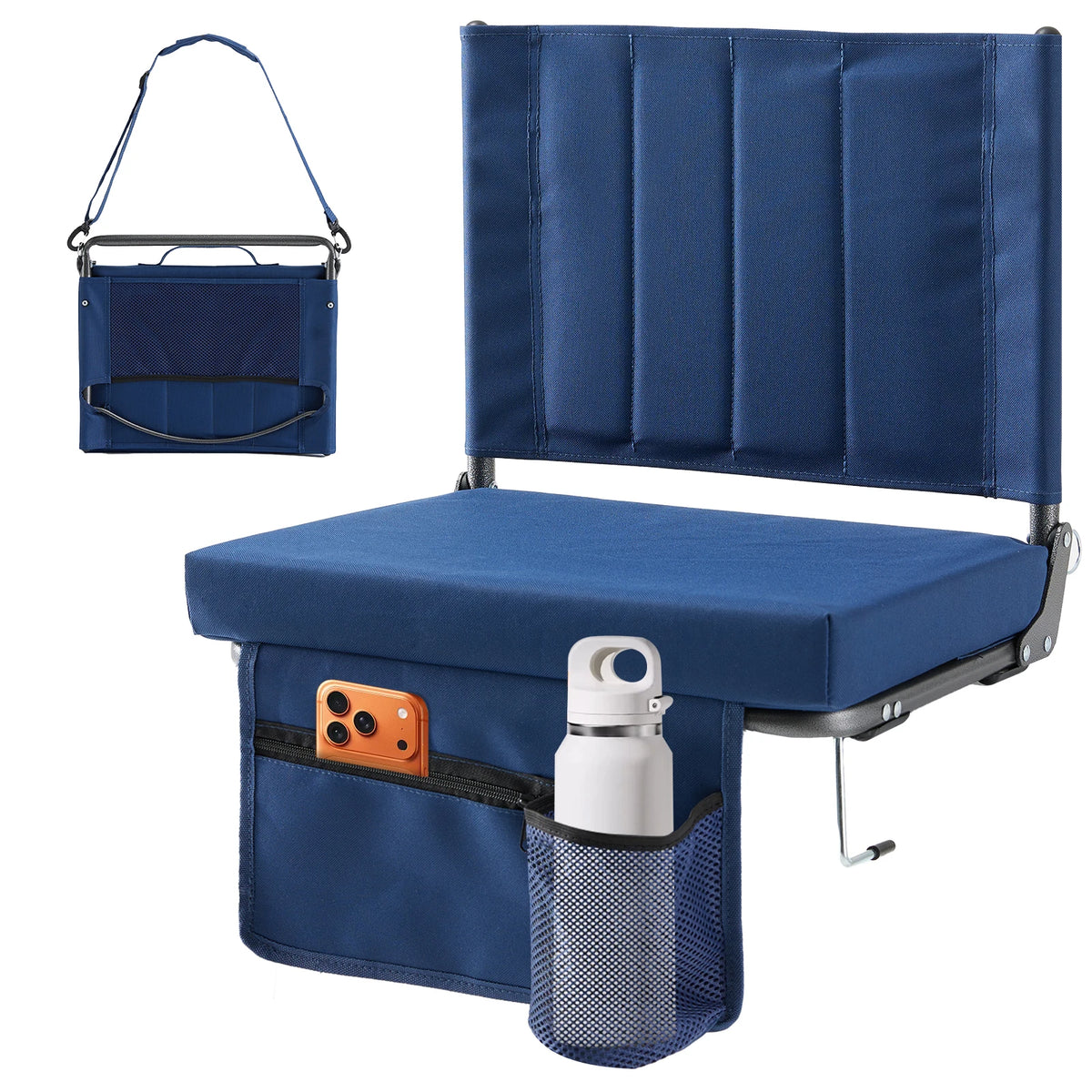 JHK Outdoor Foldable Chair With Thick Padded Back Support