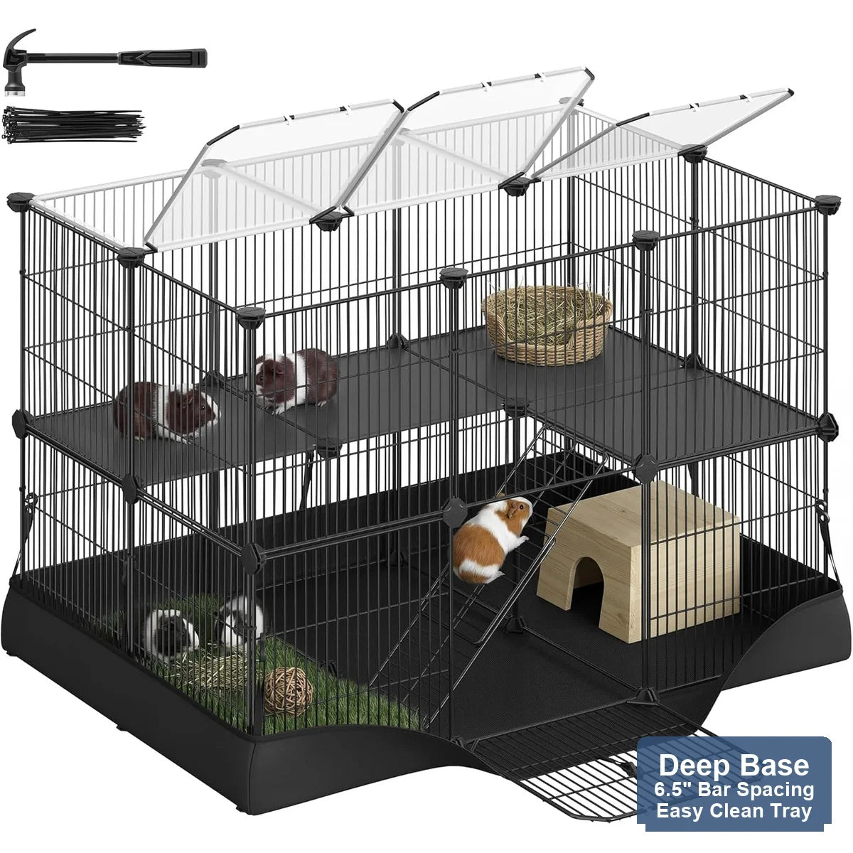 Four Level Small Animal Habitat Cage For Guinea Pigs And Rodents
