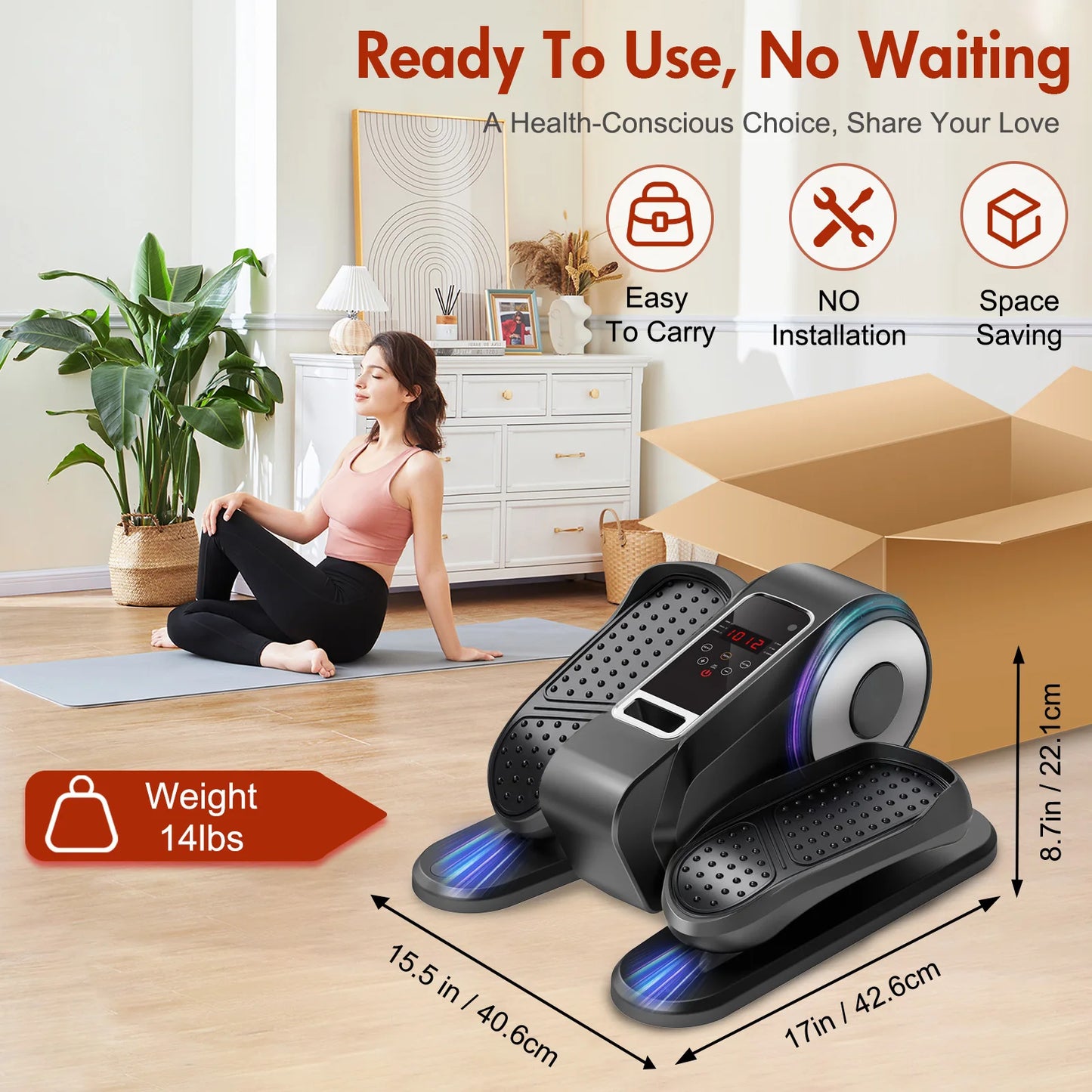 Gamewiu Under Desk Elliptical Pedal Exerciser With LCD Display