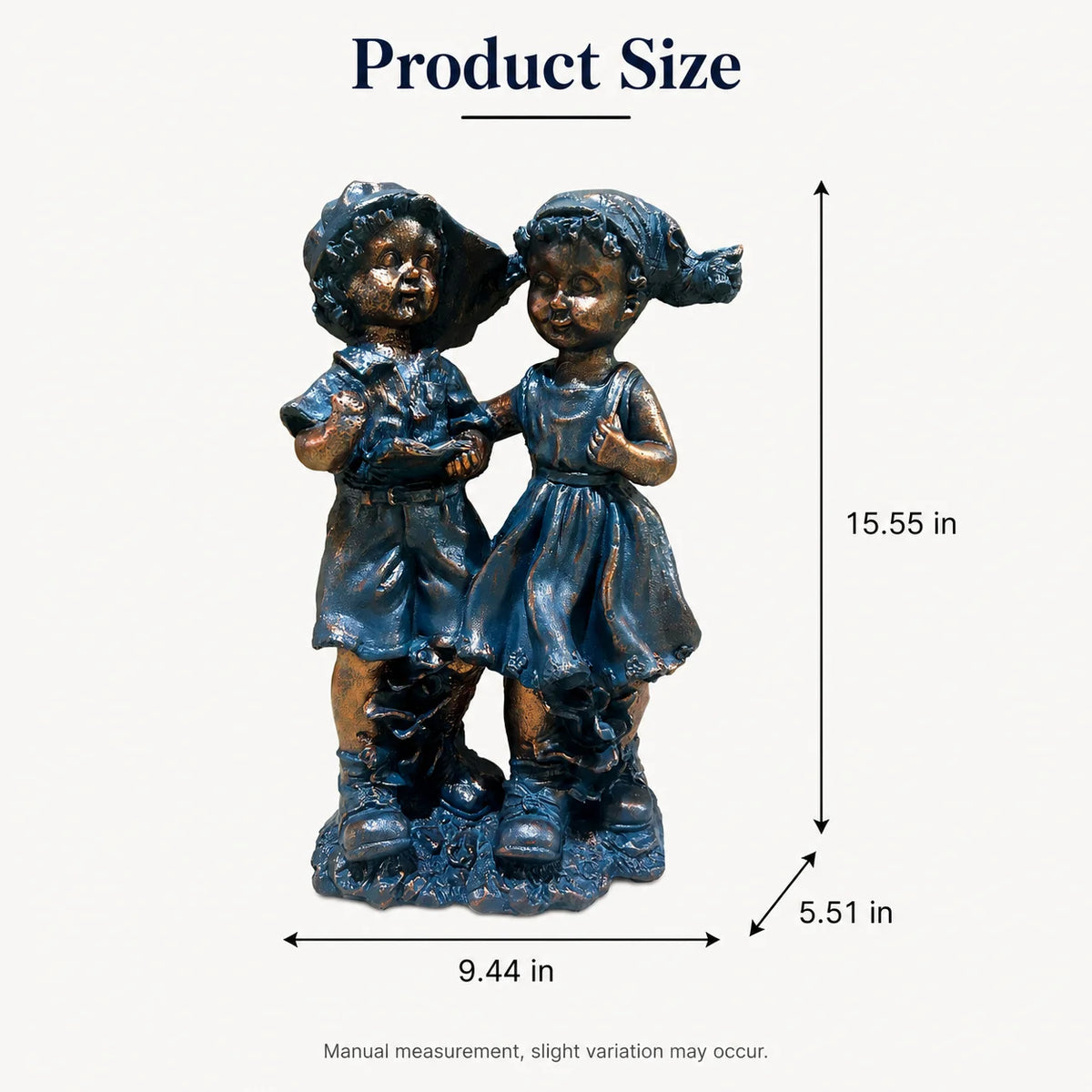 Boy And Girl Garden Statue Outdoor Figurine For Yard Decor