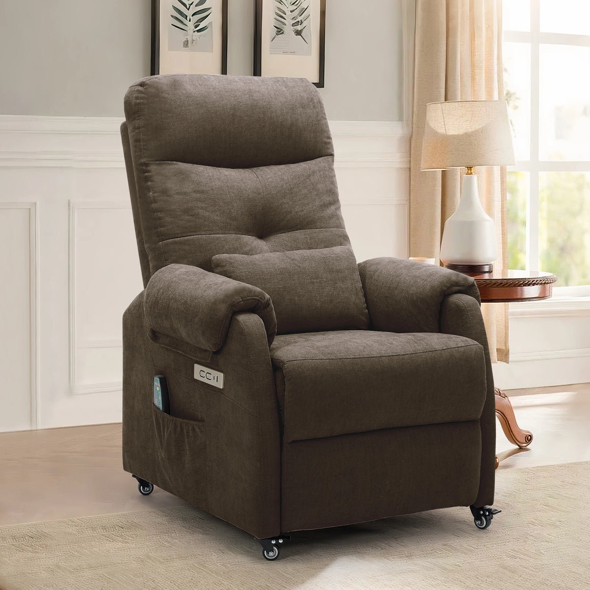Korser Power Recliner Chair With Wheels And USB Port