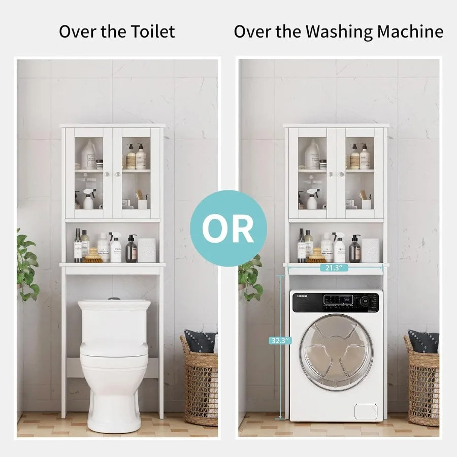 XIUWO Over The Toilet Storage Cabinet With Anti Tip Device
