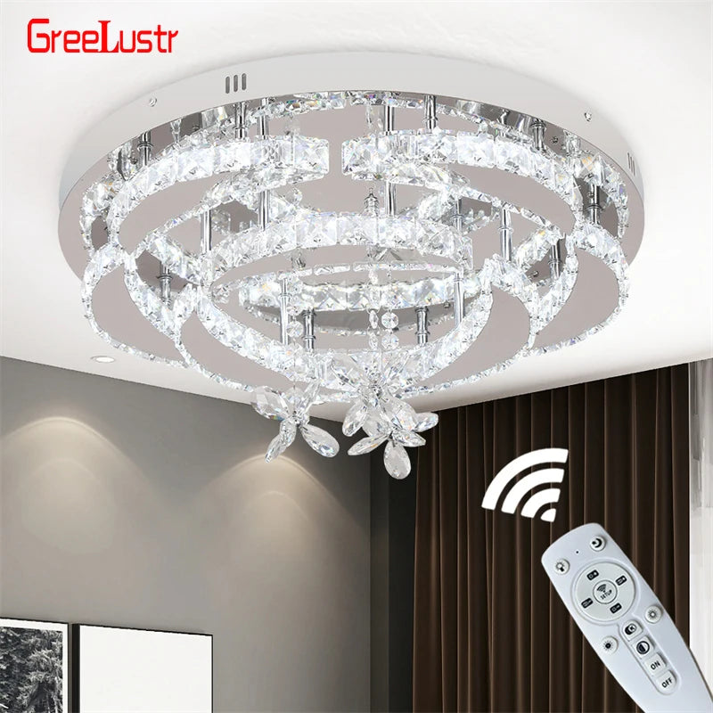 GreeLustr Crystal Ceiling Lamp Chandelier With LED Dimmable