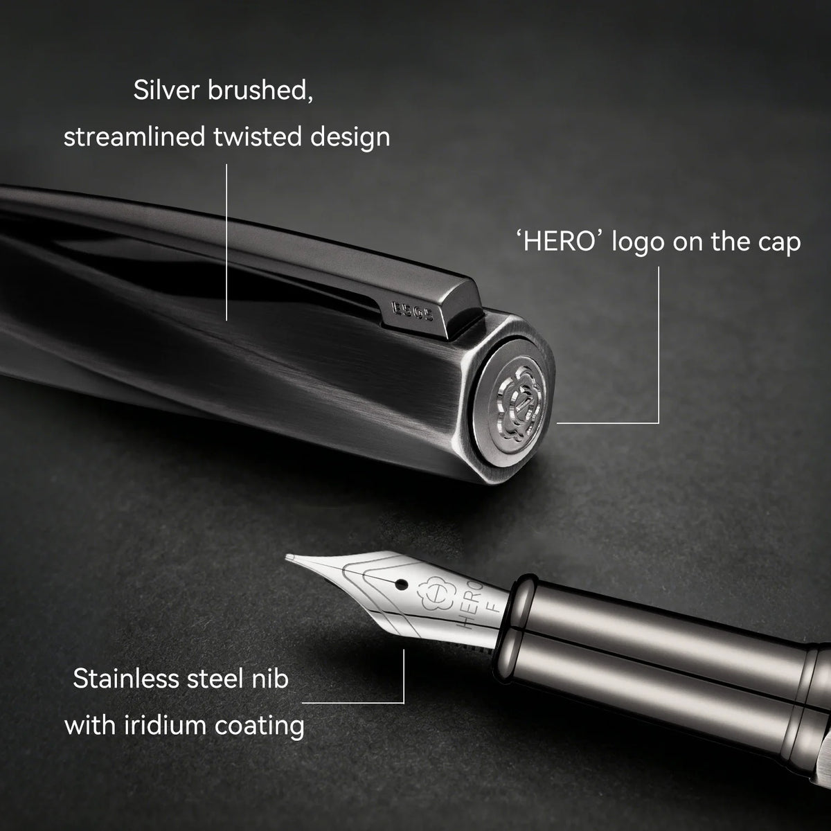 Hero E505A Fountain Pen Gift Set Featuring Elegant Metal Design
