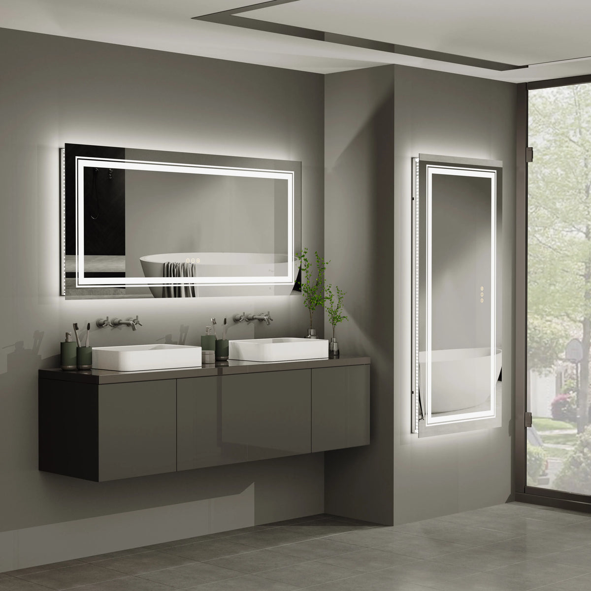 Wisfor Led Bathroom Mirror Featuring Anti Fog And Dimmable Lights