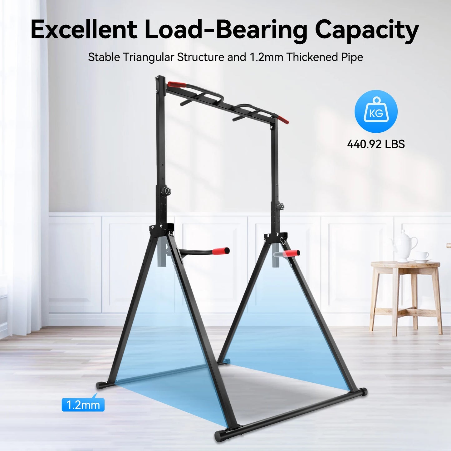 Adjustable Pull Up Bar With Parallel Bars Home Gym Station