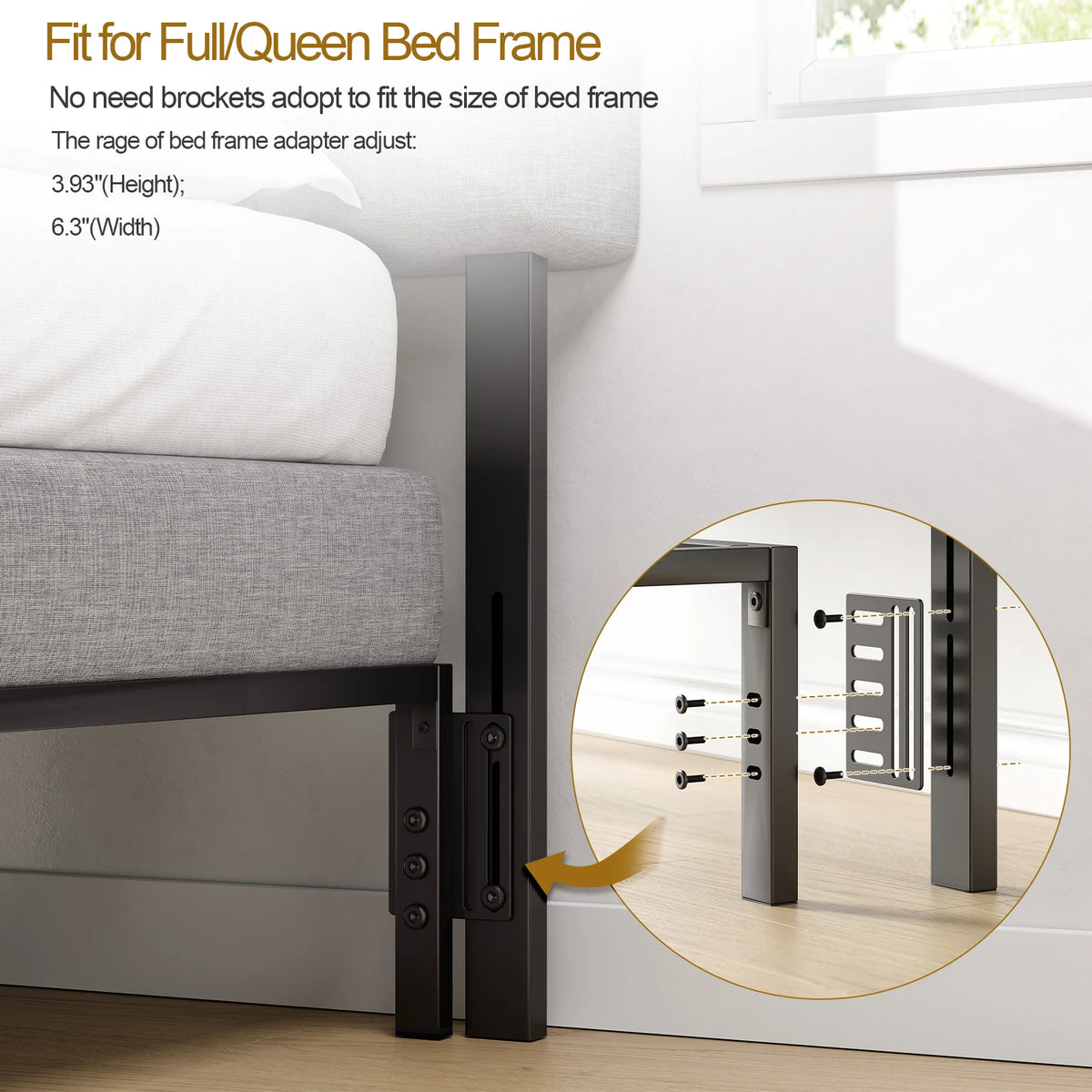 ONBRILL Adjustable Bed Headboard With Storage And RGB LED Lighting
