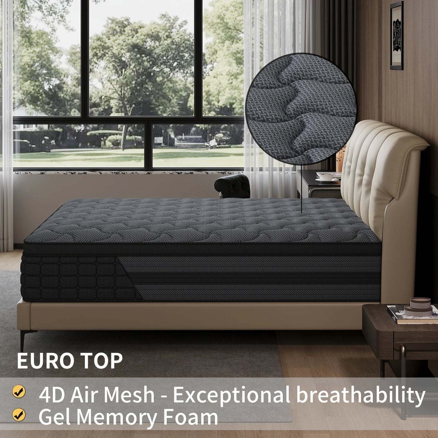 Firm Hybrid Gel Memory Foam Innerspring Mattress In A Box