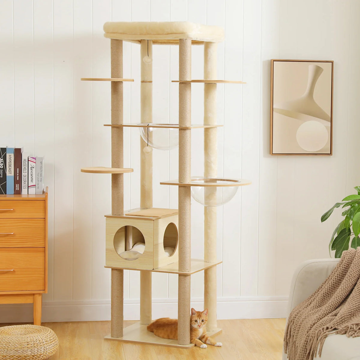 PAWZ Multi-Level Cat Tree With Scratching Posts And Hammock