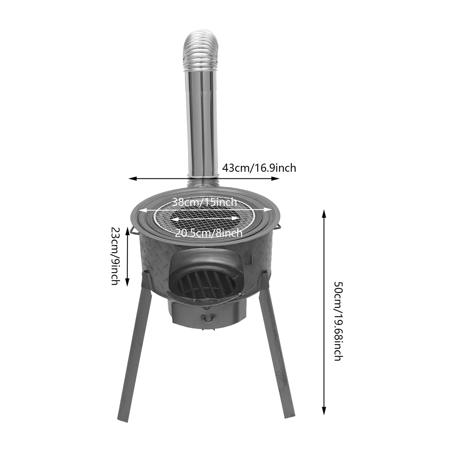 Bymaocar Wood Burning Outdoor Camp Stove With Three Burner Rings