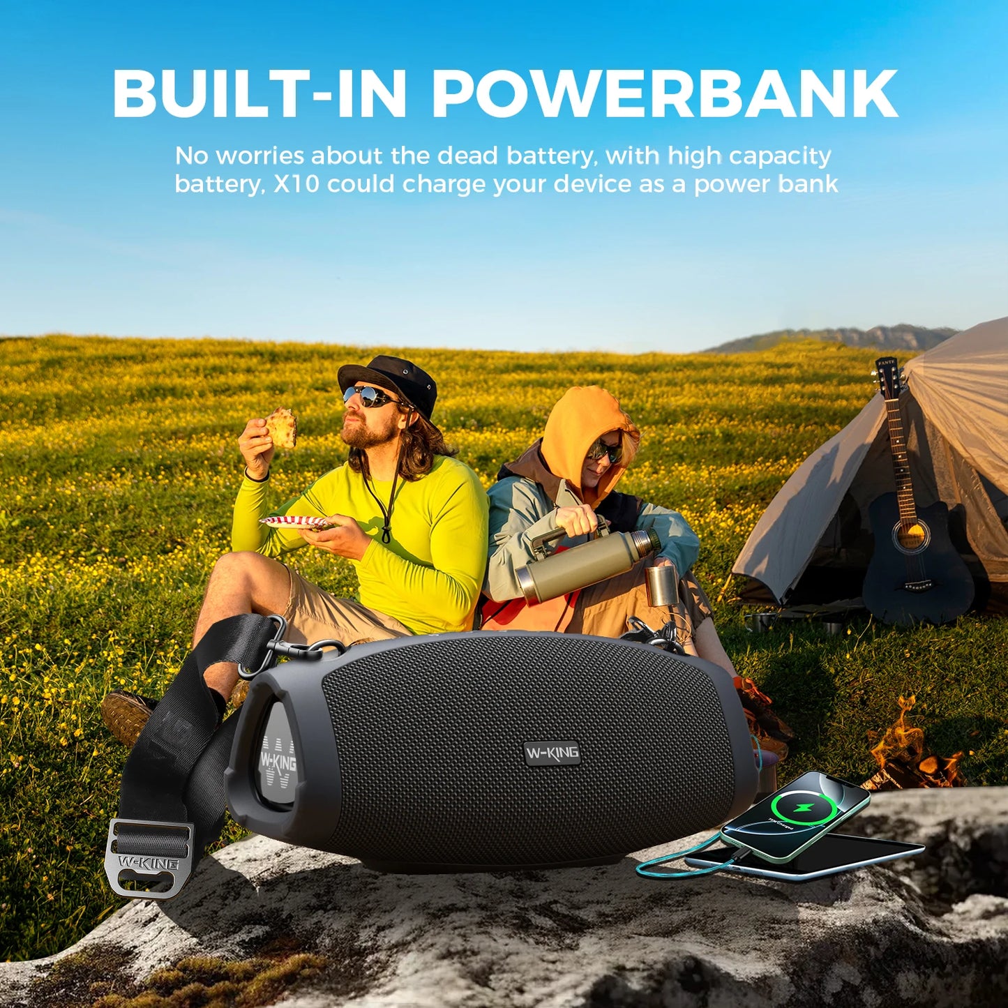 W-King X10 Bluetooth Speaker 120W Portable IPX6 Waterproof Boombox
