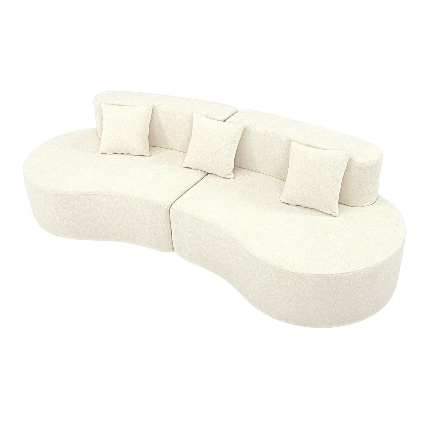 TopinCN Modern 4-Seat Curved Couch Half Moon Sectional Sofa
