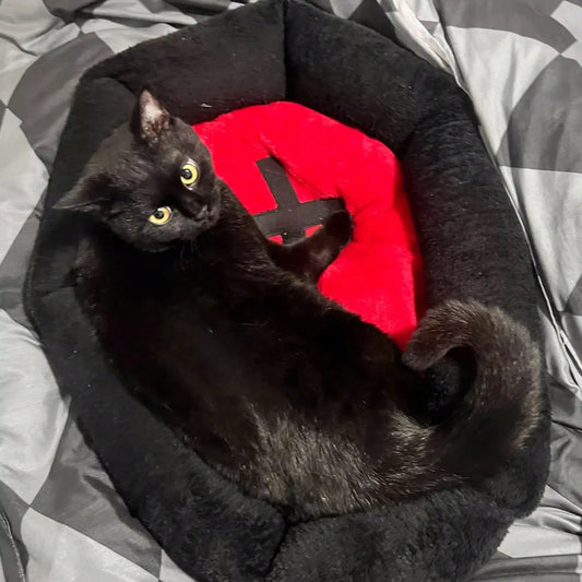 Gothic Design Cat And Dog Bed Mat With Cross Pattern
