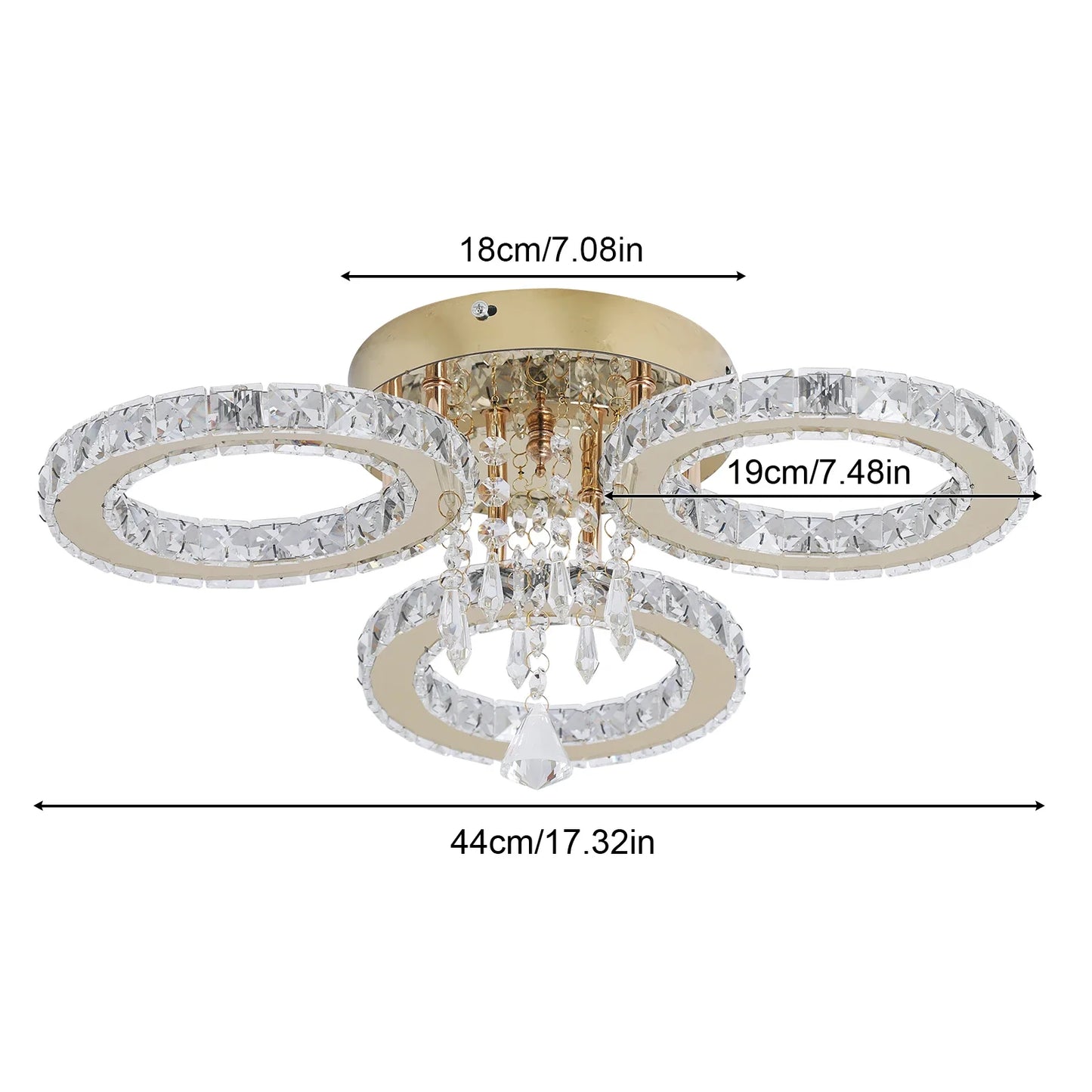 VETRULUS Crystal LED Ceiling Chandelier For Living Room Dining
