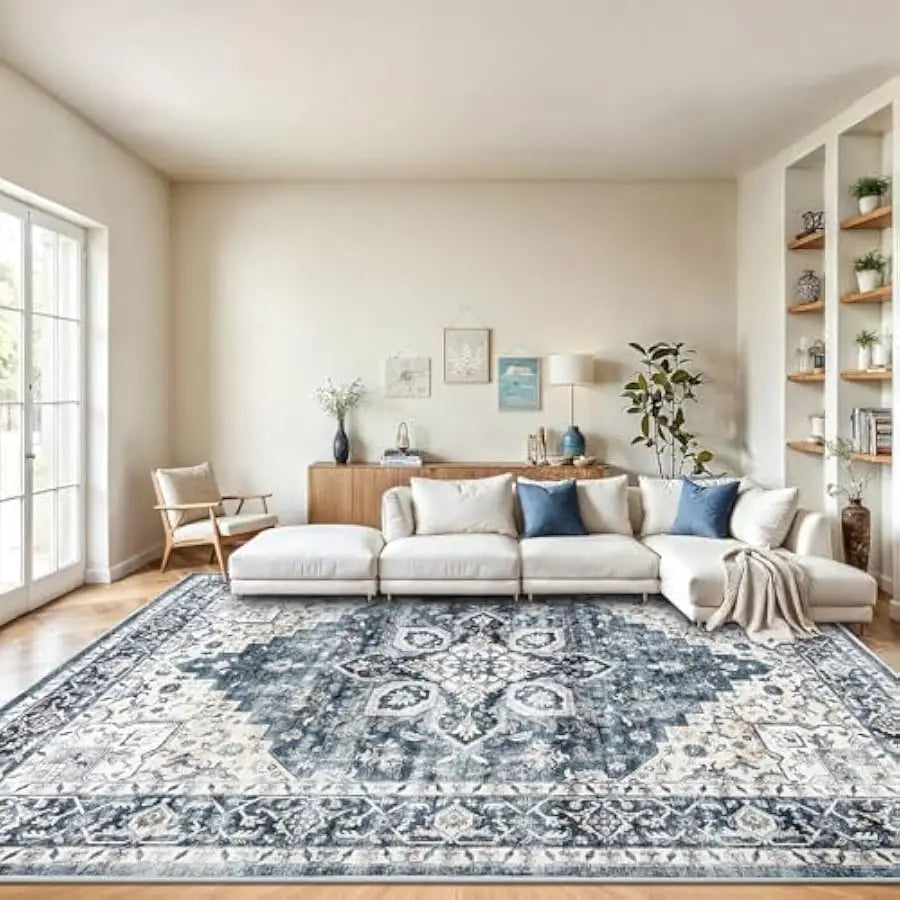 Amada HomeFurnishing Washable Area Rug With Non Slip Backing