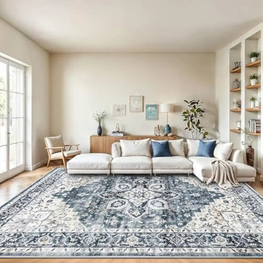 Amada HomeFurnishing Washable Area Rug With Non Slip Backing