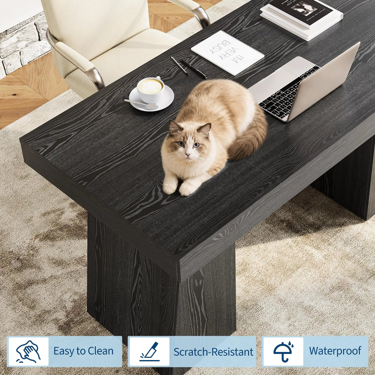 55 X 27.5 Inch Computer Desk With Drawer, Cabinet & Storage Shelves, Gaming Writing Study Table For Home Office Work