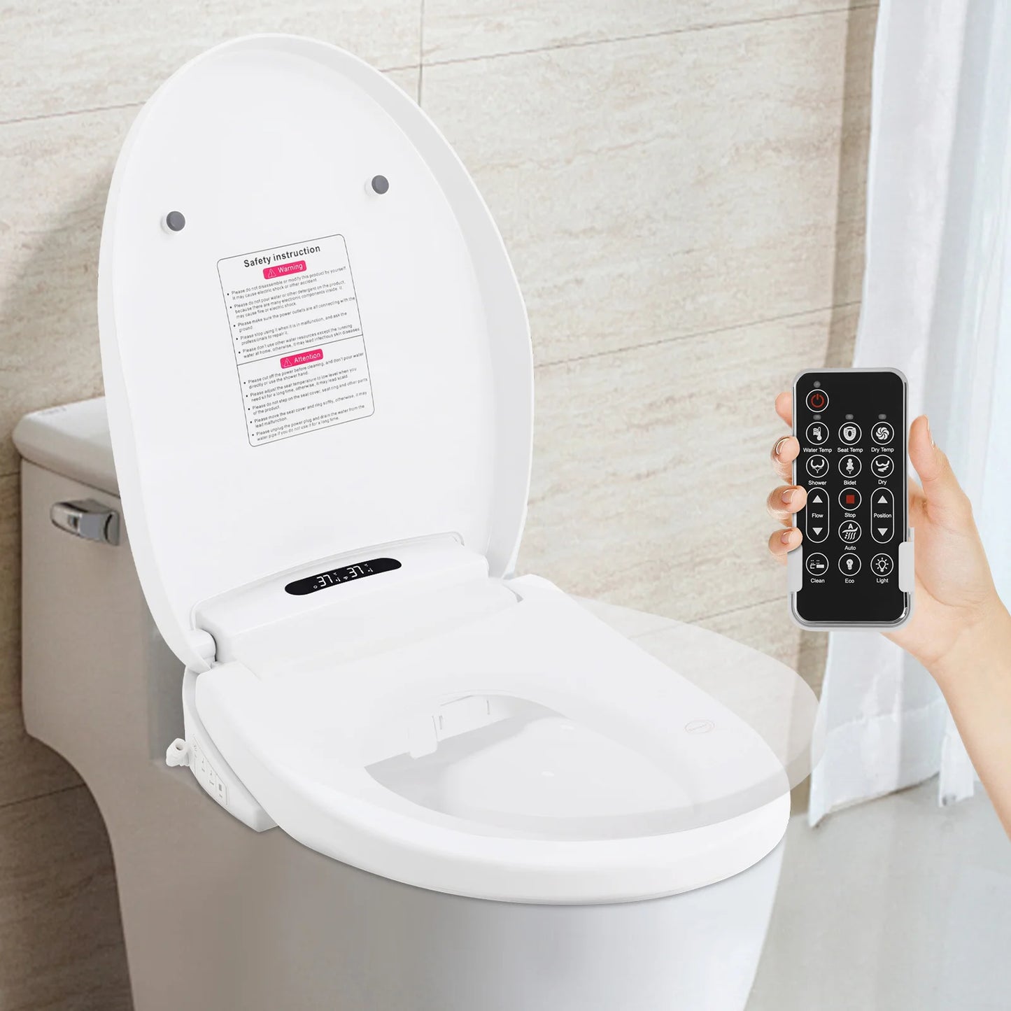 Intelligent Electric Bidet Toilet Seat With Remote Control