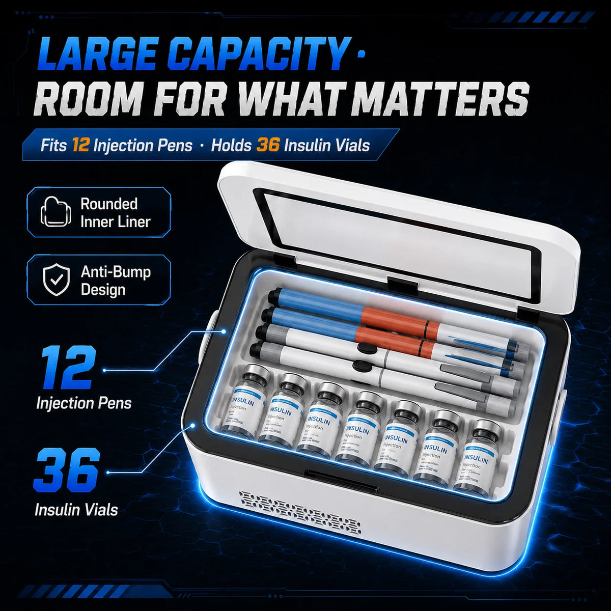 Smart Insulin Mini Refrigerator With Adjustable Temperature Control