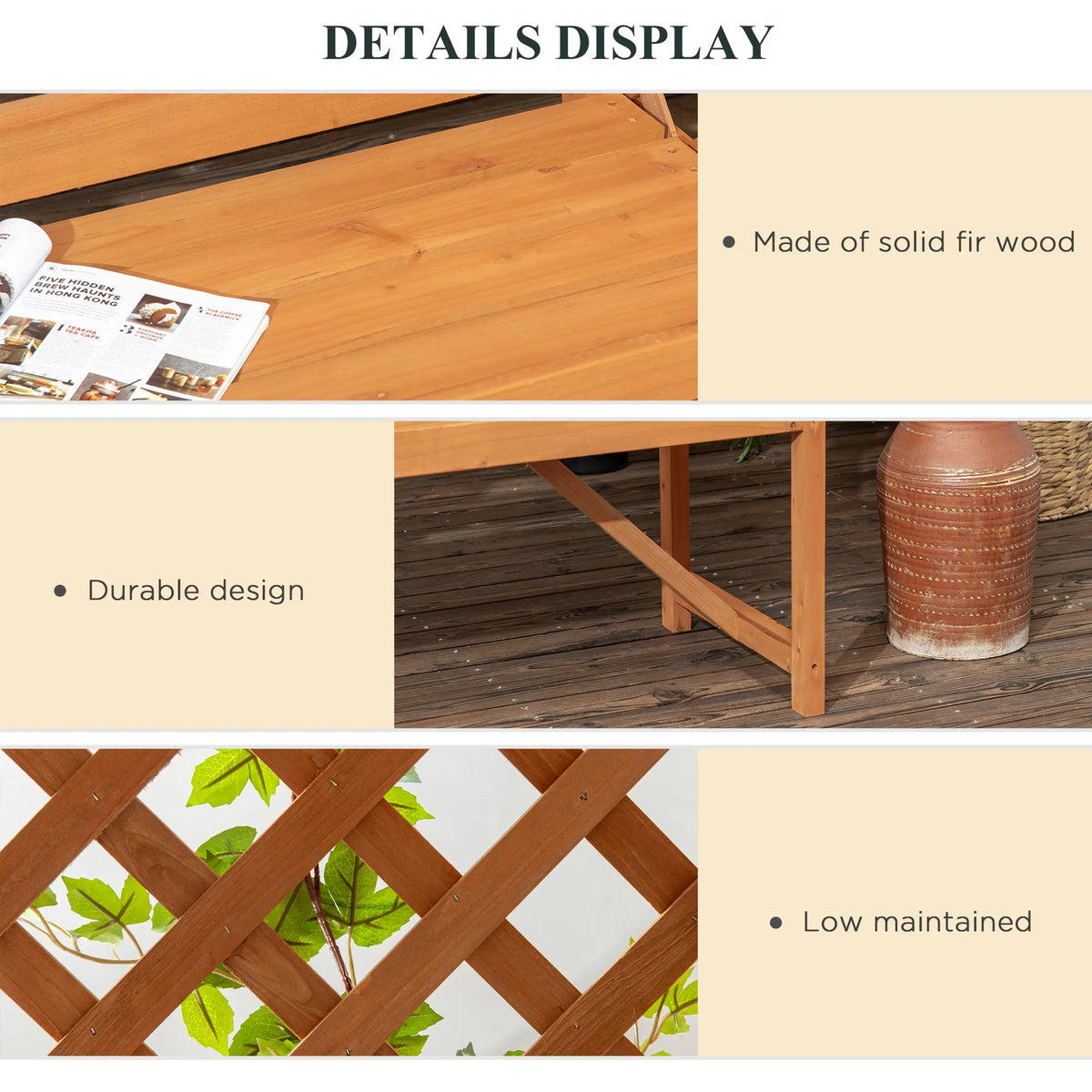 Outsunny Outdoor Patio Garden Bench for Climbing Plants