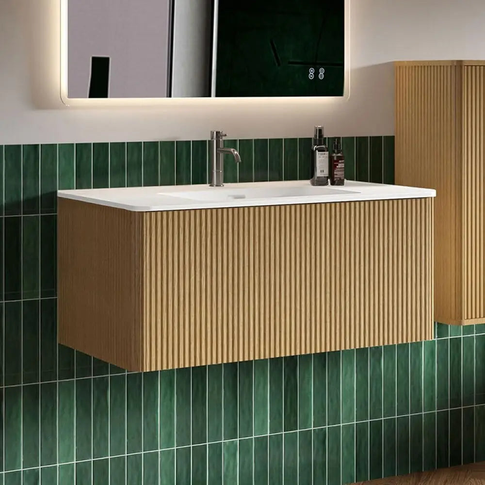 Custom Modern Floating Bathroom Vanity With Sink And Soft Close
