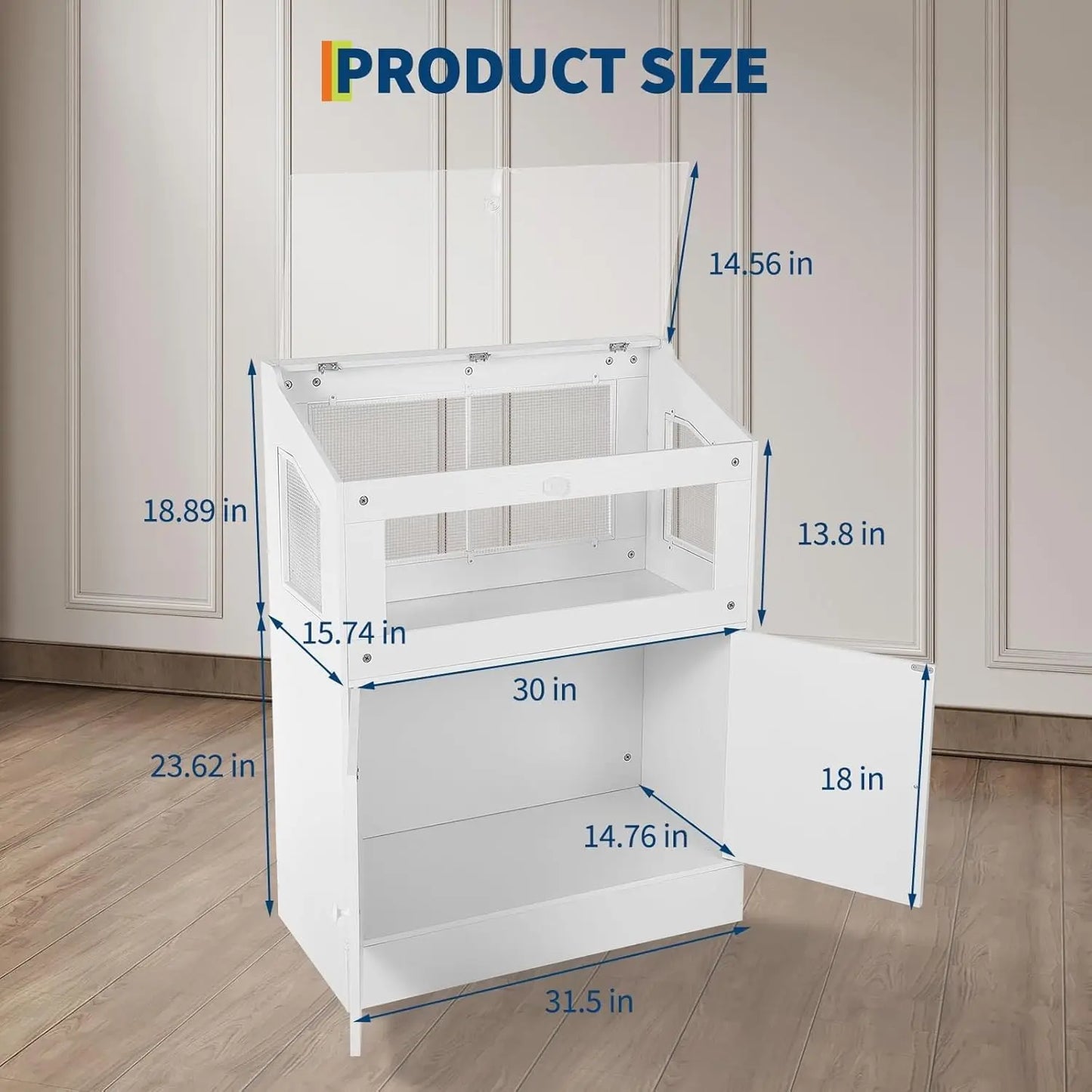 HiMISS Large Acrylic Small Animal Cage With Storage