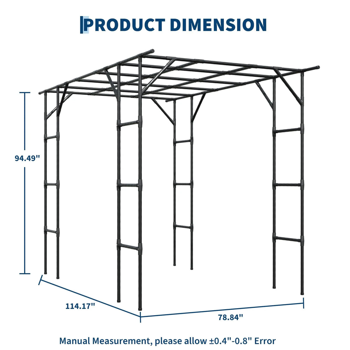 HiMiss Metal Garden Arch Trellis For Outdoor Climbing Plants