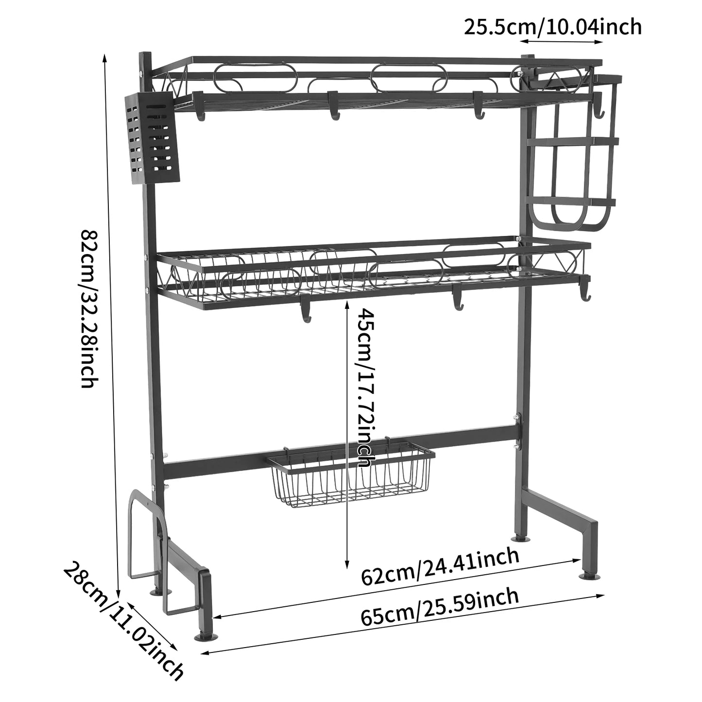 Bymaocar Two-Tier Over Sink Dish Drying Rack For Kitchen