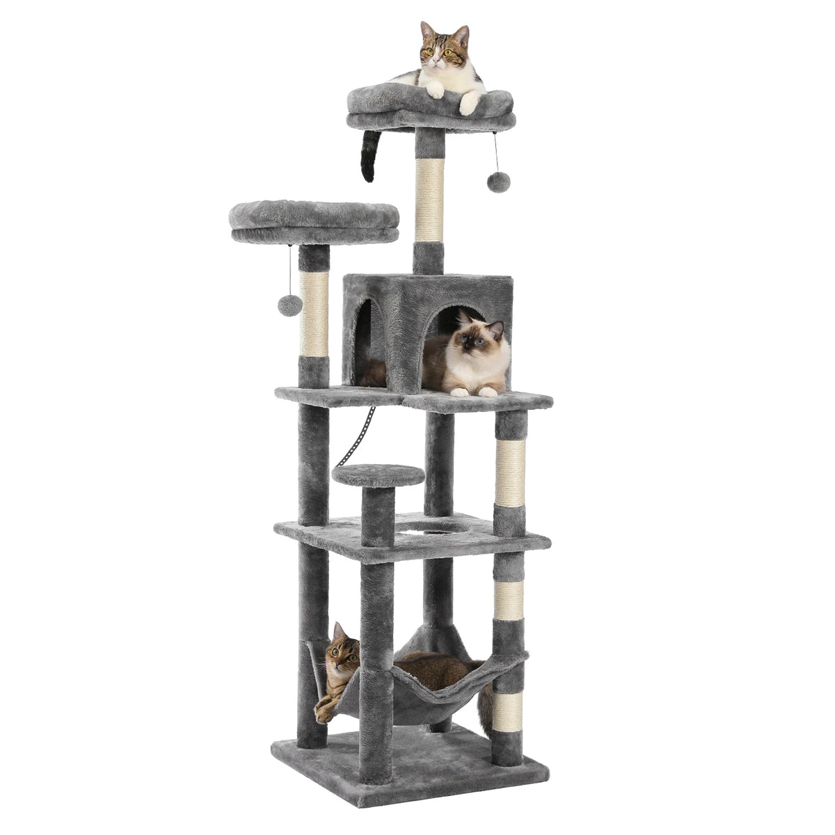 Pawz Road Multi Level Plush Cat Tree With Scratching Posts And Perches