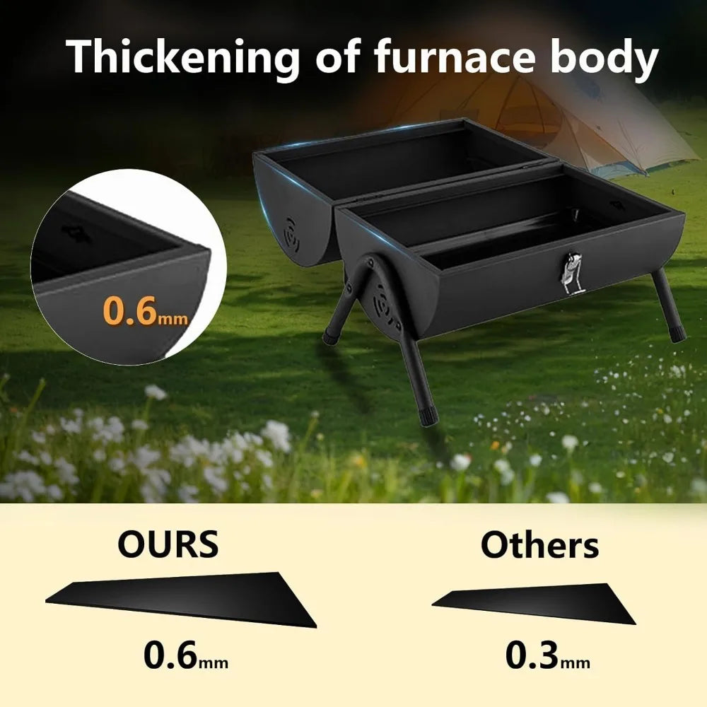 XIUWO Compact Foldable Charcoal Grill Outdoor BBQ Stove