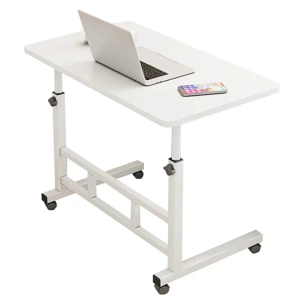 Adjustable Height Mobile Computer Desk With Wheels And Metal Frame
