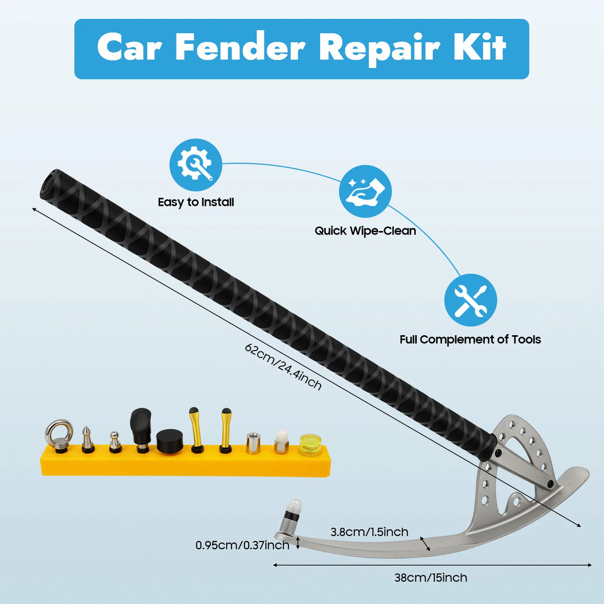 Car Fender Repair Tool Kit M8 Thread Dent Removal Kit Adjustable Auto Fender Damage Repair Tool for Home Car Repair Shop