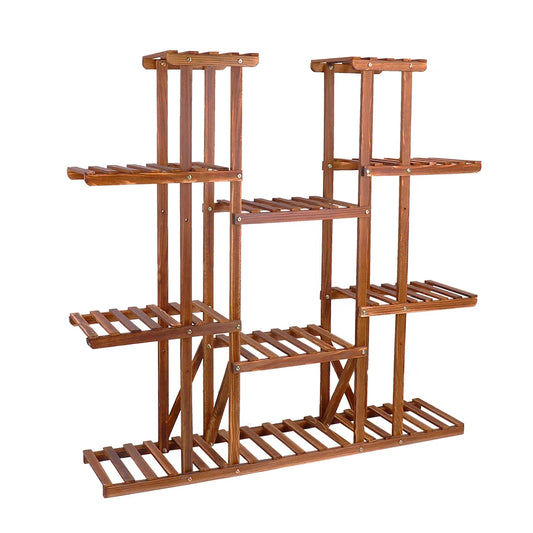 Wisfor Wooden Multi Tier Indoor Outdoor Plant Display Stand Shelf