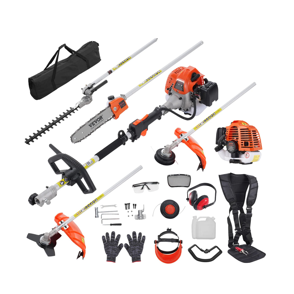 Succebuy 26Cc 5-In-1 Gas Hedge Trimmer String Trimmer Edger Pole Saw