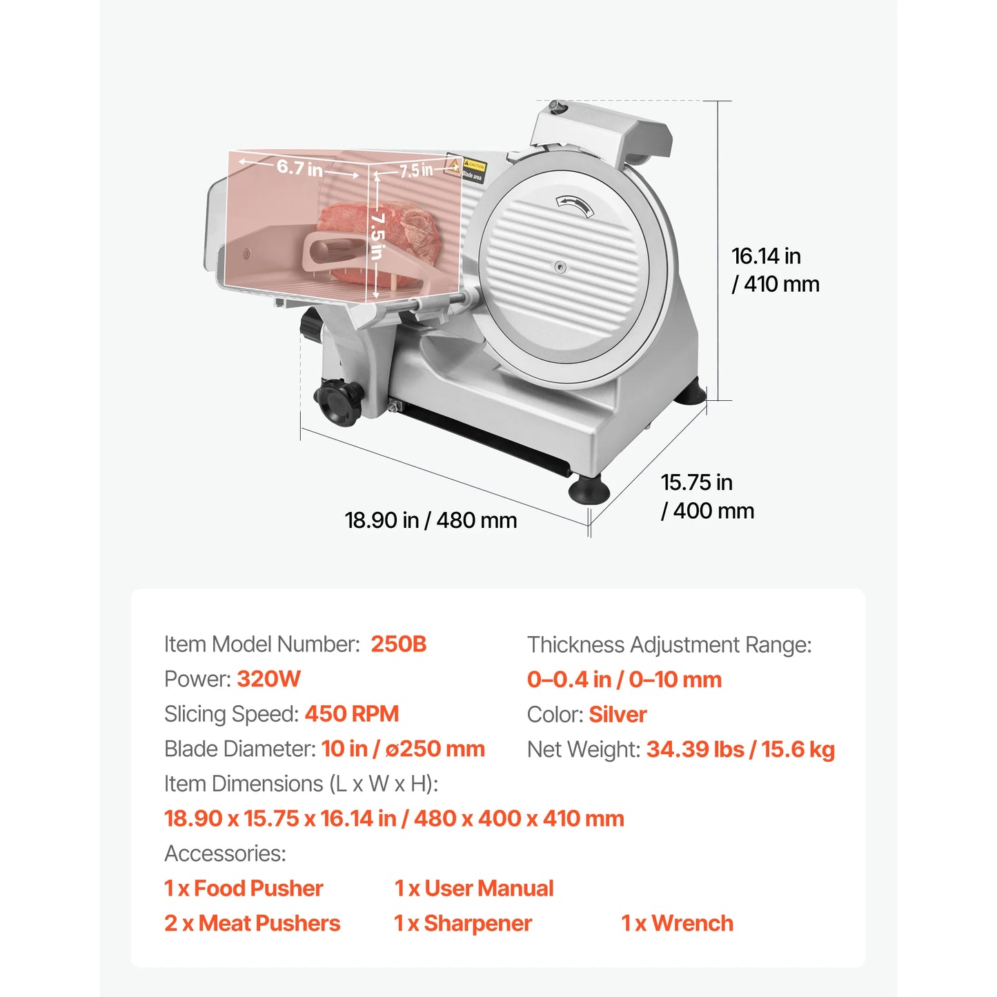 SucceBuy Electric Deli Slicer With Two SUS420 Blades