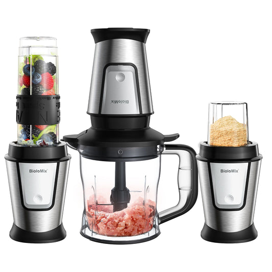 Biolomix 3 in 1 Multifunctional Food Processor 700W Portable Blender